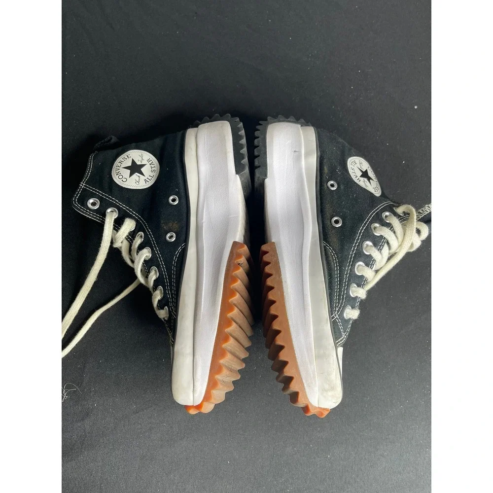 Converse Run Star Hike High Top Black White Platform Sneakers 166800C M6.5 W8 - Picture 2 of 7